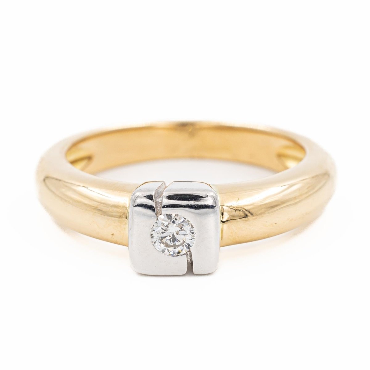 Bague Solitaire en or jaune et diamant - Castafiore