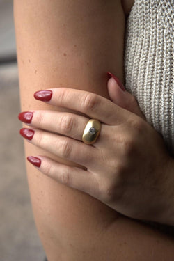 Bague Solitaire en or jaune et diamant - Castafiore