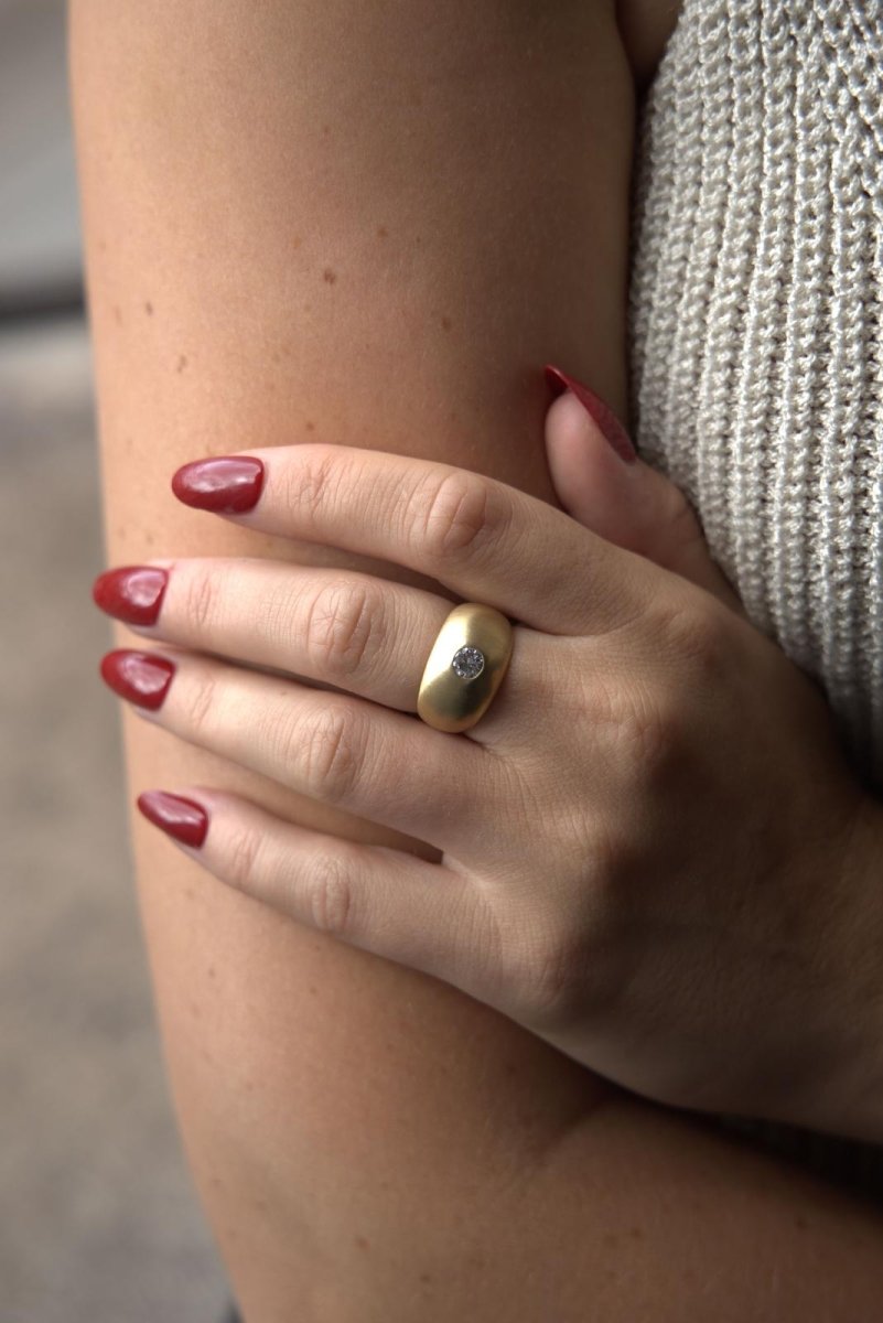 Bague Solitaire en or jaune et diamant - Castafiore