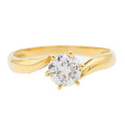 Bague Solitaire en or jaune et diamant - Castafiore