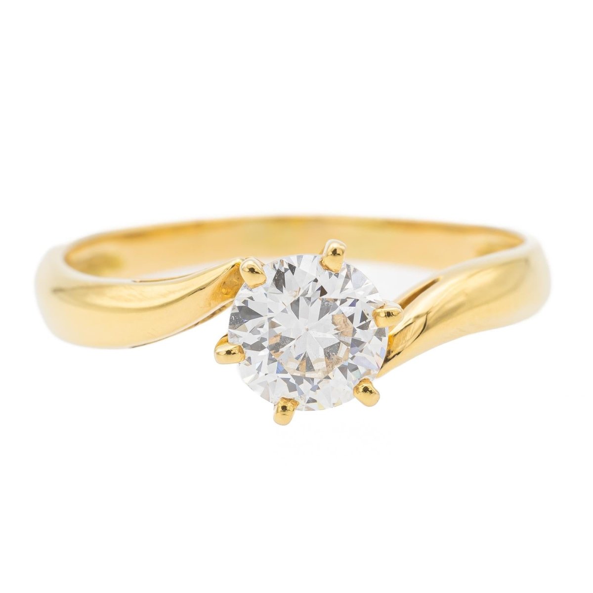 Bague Solitaire en or jaune et diamant - Castafiore