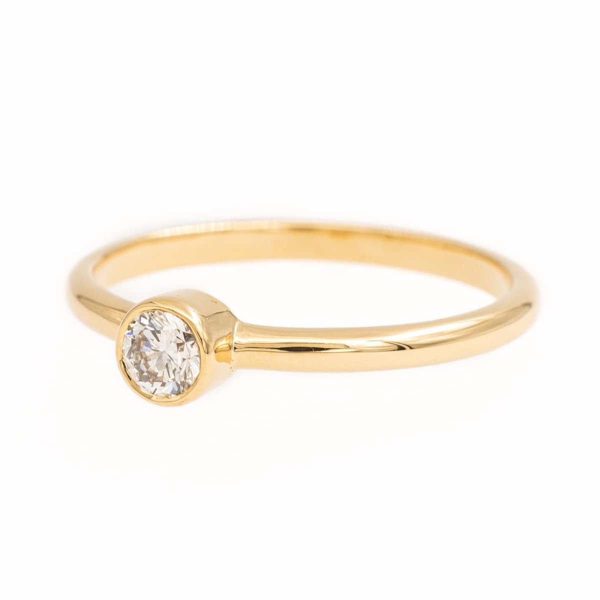 Bague Solitaire en or jaune et diamant - Castafiore