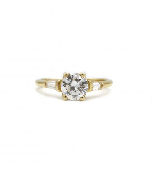 Bague Solitaire en or jaune et diamant - Castafiore