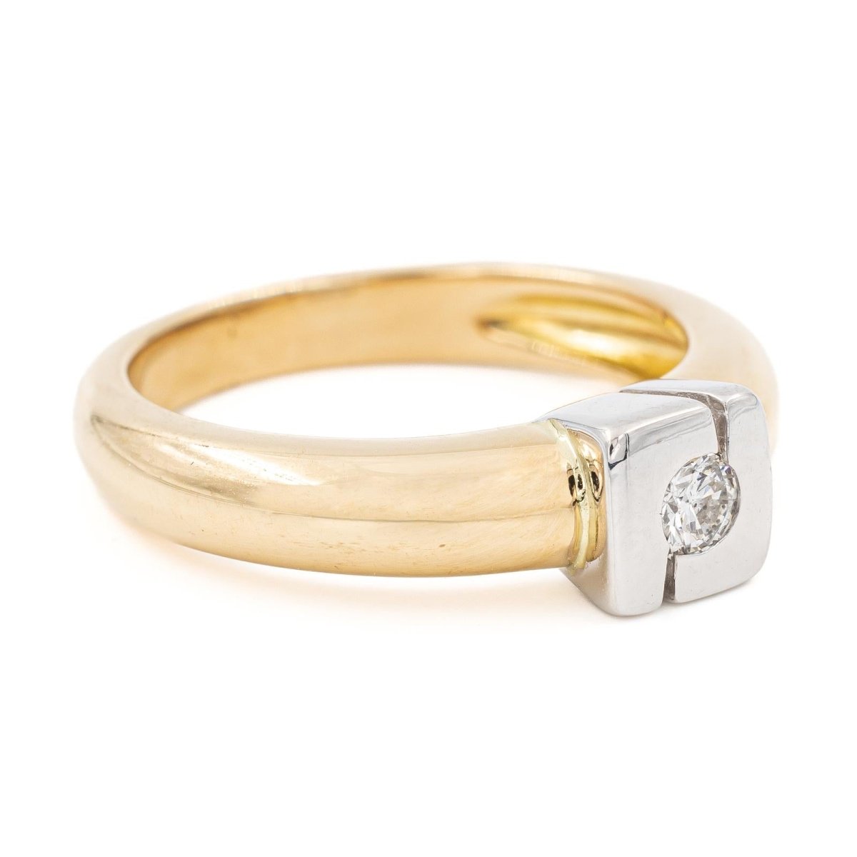 Bague Solitaire en or jaune et diamant - Castafiore