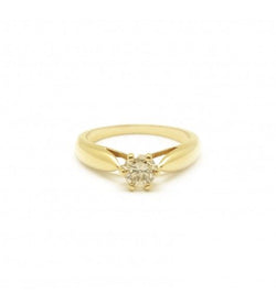 Bague Solitaire en or jaune et diamants - Castafiore