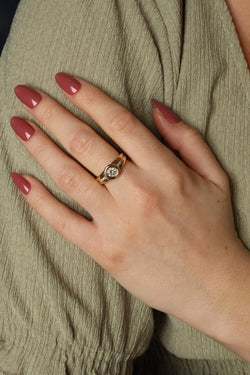 Bague Solitaire en or jaune et diamants - Castafiore