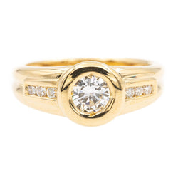 Bague Solitaire en or jaune et diamants - Castafiore