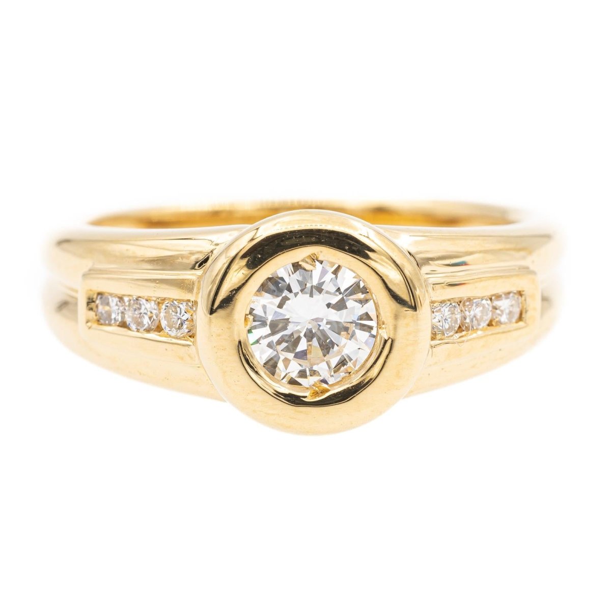 Bague Solitaire en or jaune et diamants - Castafiore