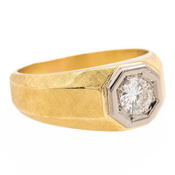 Bague Solitaire en or jaune, or blanc et diamant - Castafiore