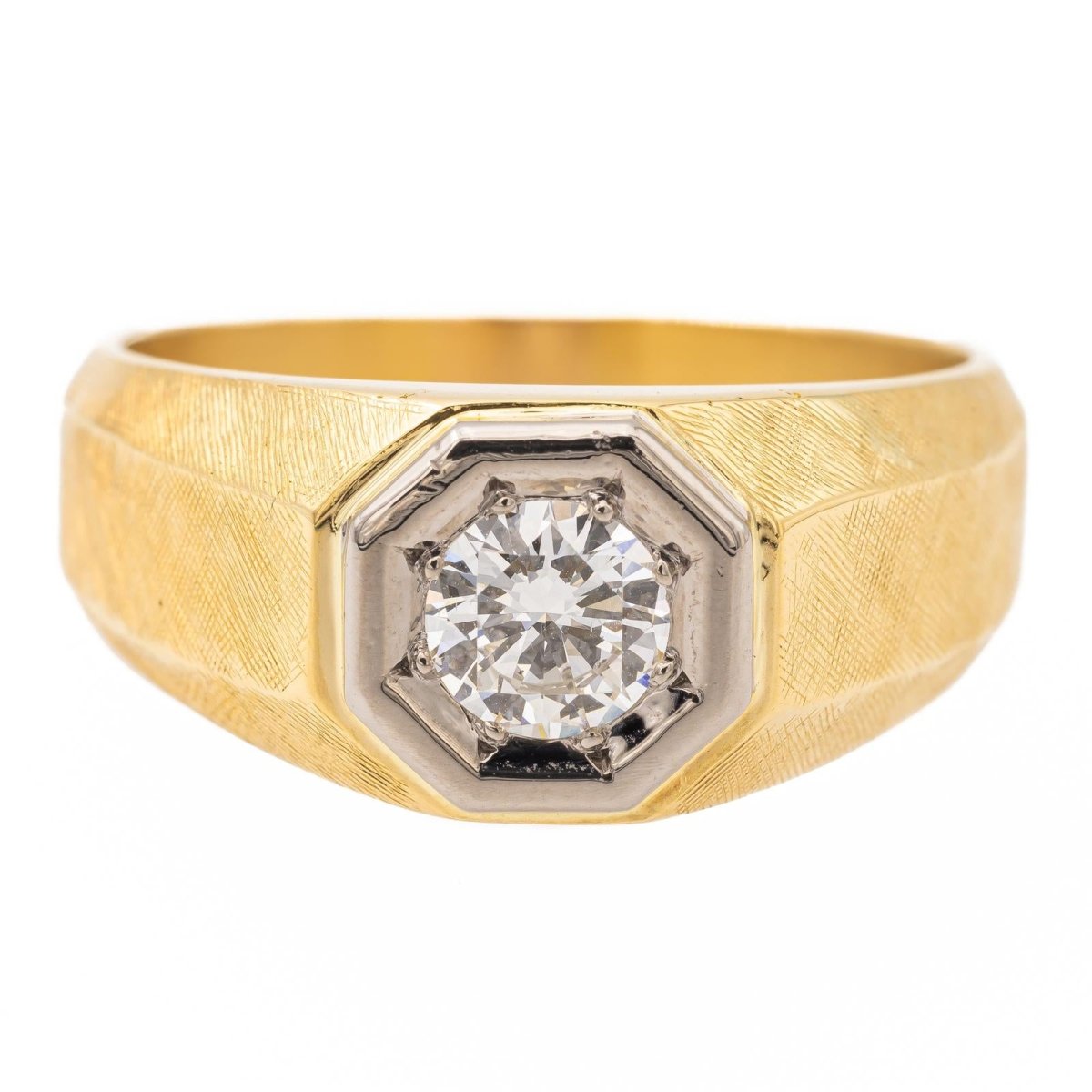 Bague Solitaire en or jaune, or blanc et diamant - Castafiore