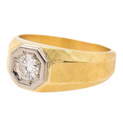 Bague Solitaire en or jaune, or blanc et diamant - Castafiore