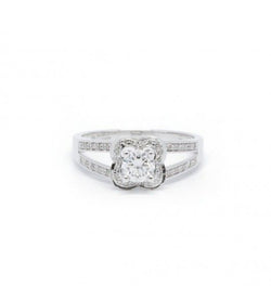 Bague Solitaire MAUBOUSSIN "Chance Of Love" en or blanc et diamants - Castafiore