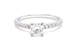 Bague Solitaire Or blanc Diamant - Castafiore