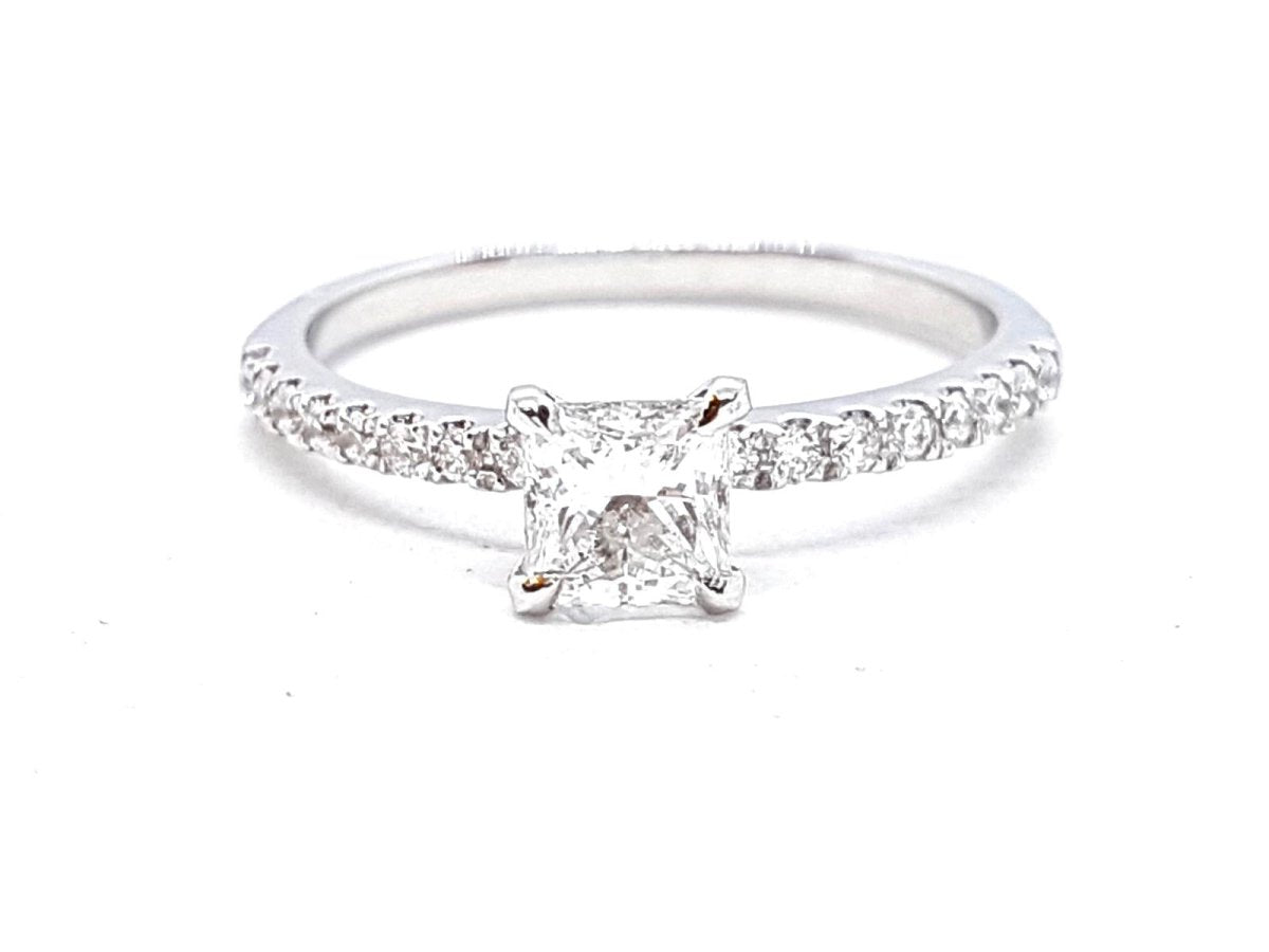 Bague Solitaire Or blanc Diamant - Castafiore