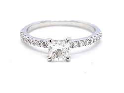 Bague Solitaire Or blanc Diamant - Castafiore