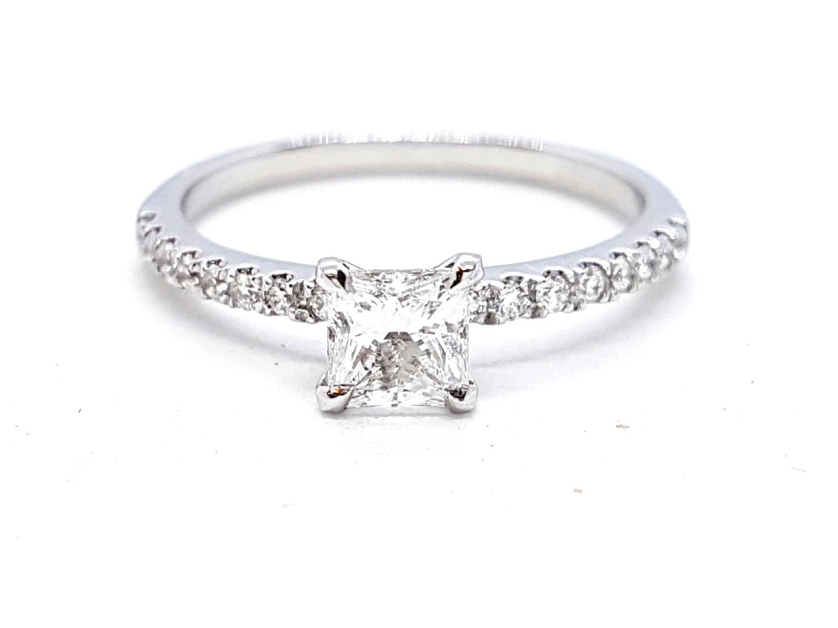 Bague Solitaire Or blanc Diamant - Castafiore