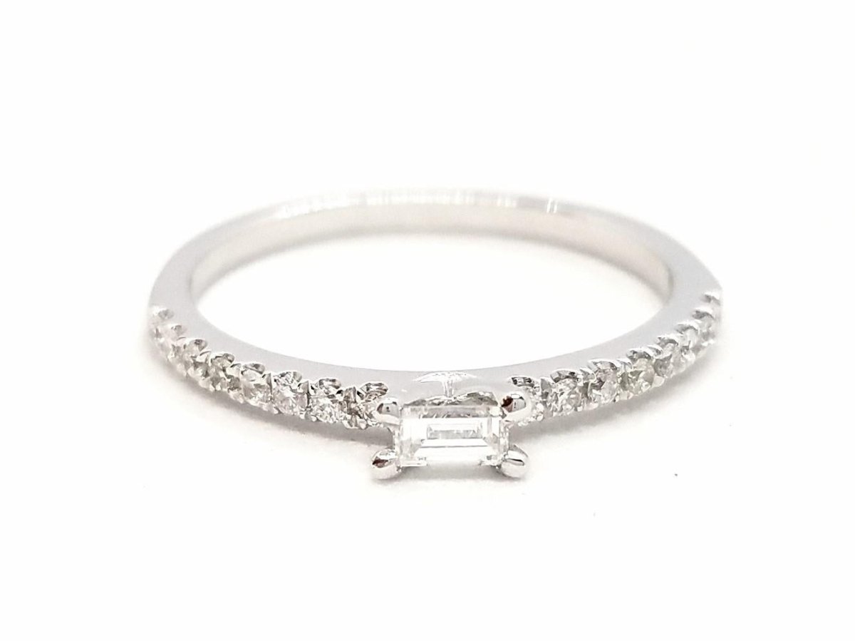 Bague Solitaire Or blanc Diamant - Castafiore