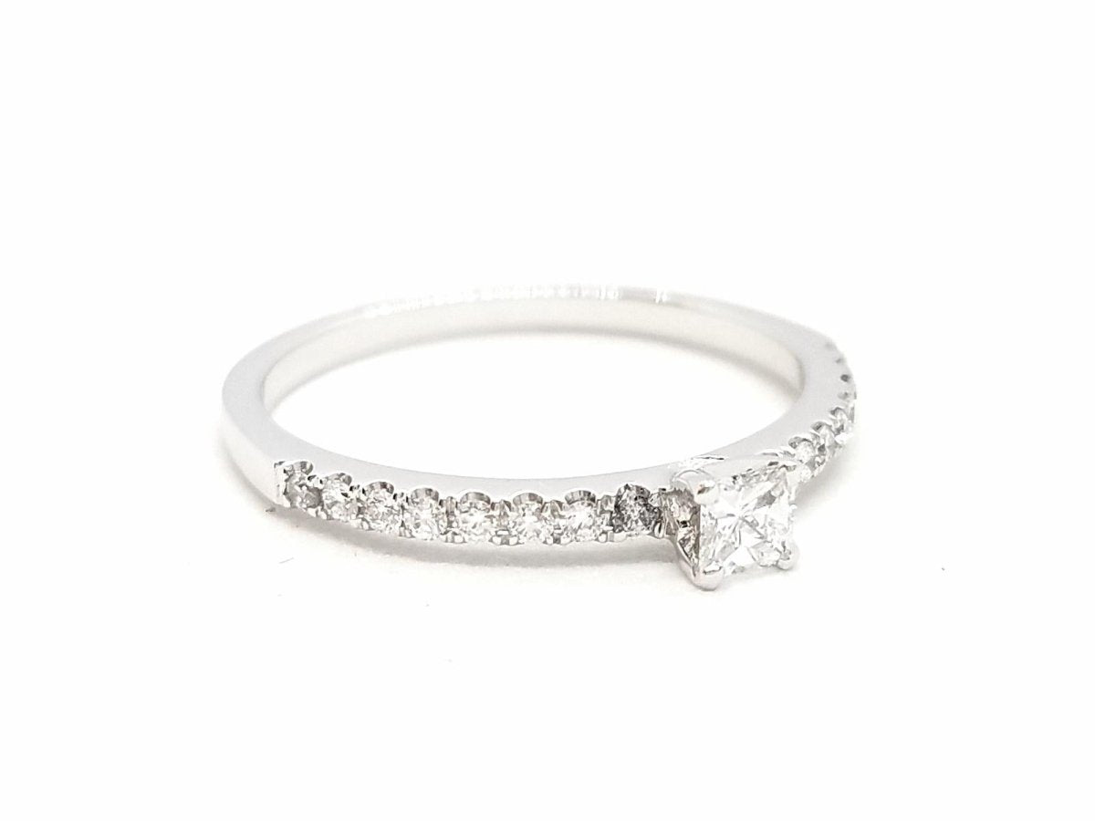 Bague Solitaire Or blanc Diamant - Castafiore