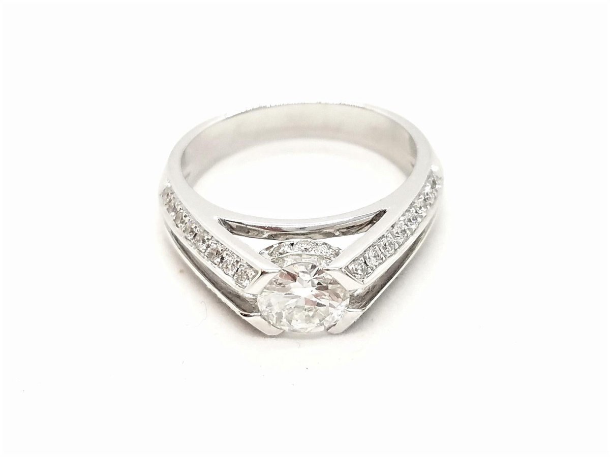 Bague Solitaire Or blanc Diamant - Castafiore