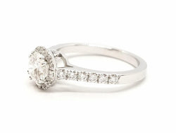 Bague Solitaire Or blanc Diamant - Castafiore