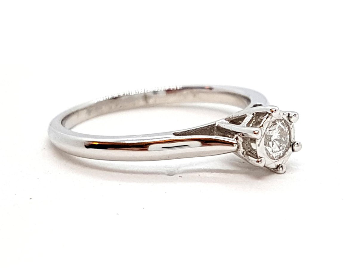 Bague Solitaire Or blanc Diamant - Castafiore