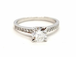 Bague Solitaire Or blanc Diamant - Castafiore