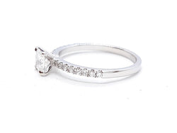 Bague Solitaire Or blanc Diamant - Castafiore