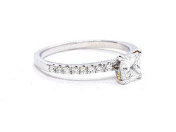 Bague Solitaire Or blanc Diamant - Castafiore