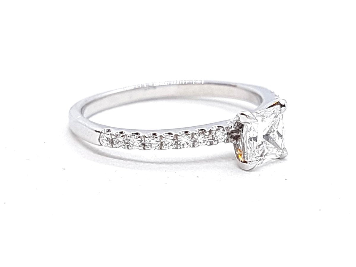 Bague Solitaire Or blanc Diamant - Castafiore