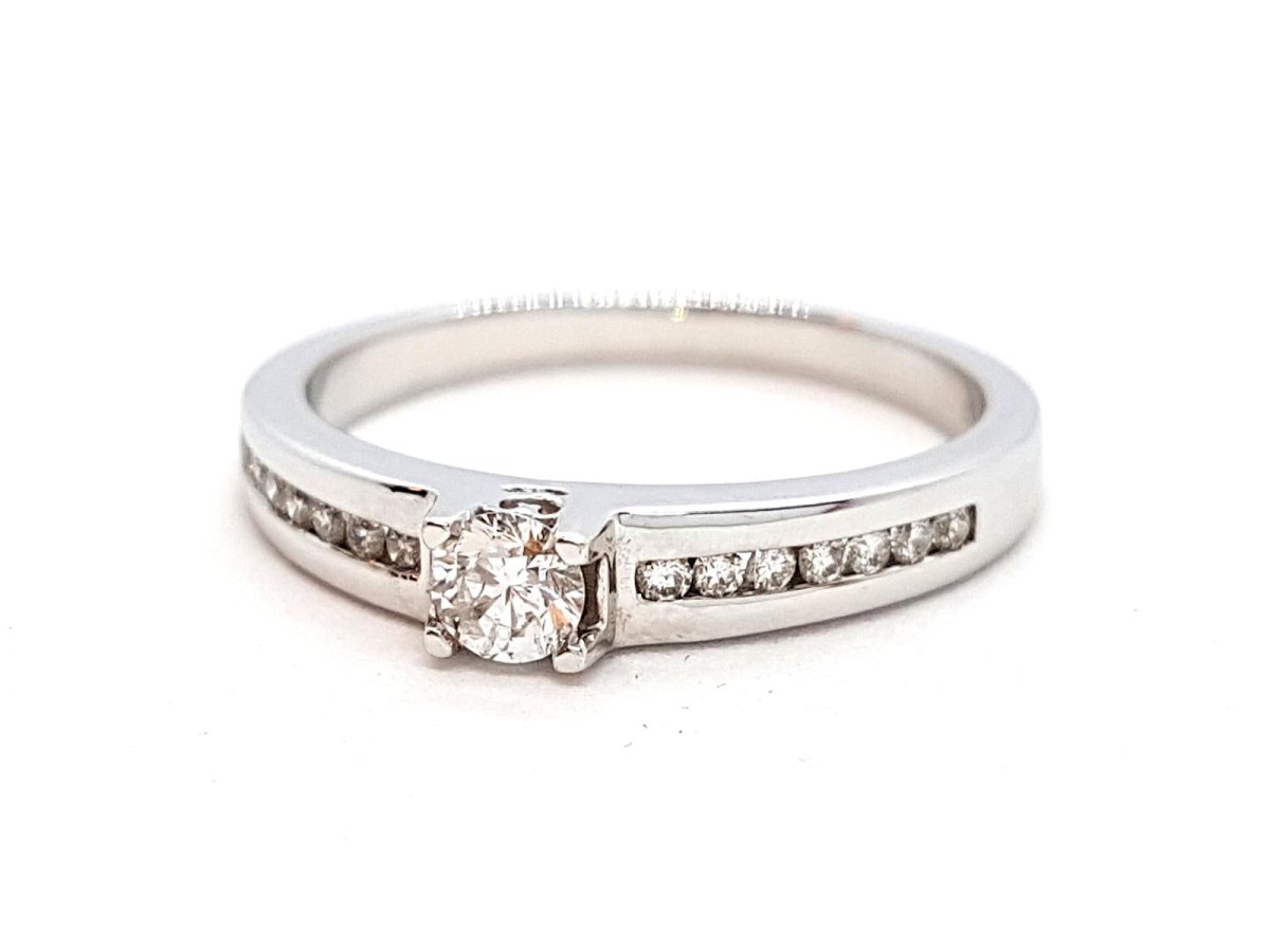 Bague Solitaire Or blanc Diamant - Castafiore