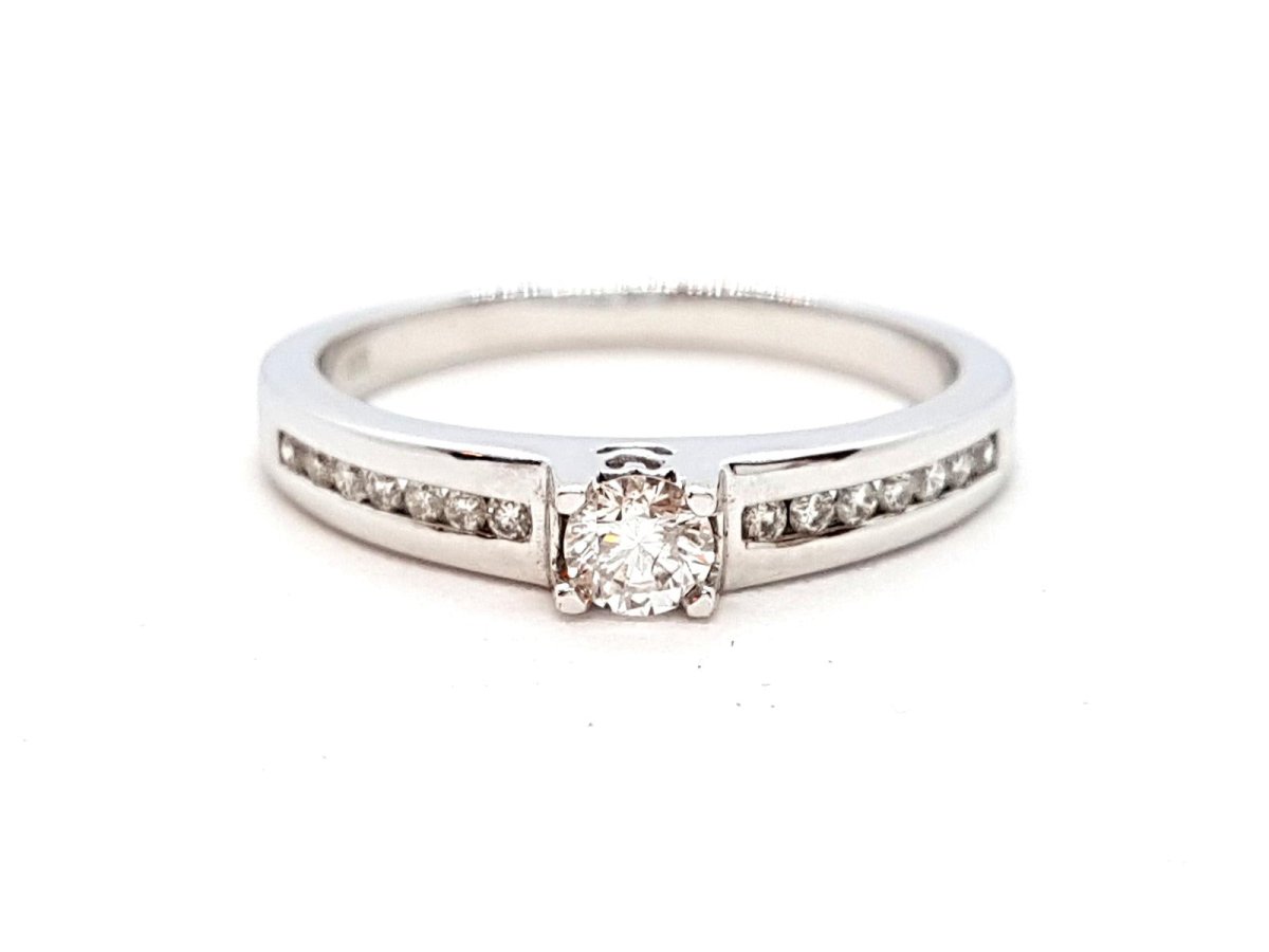 Bague Solitaire Or blanc Diamant - Castafiore