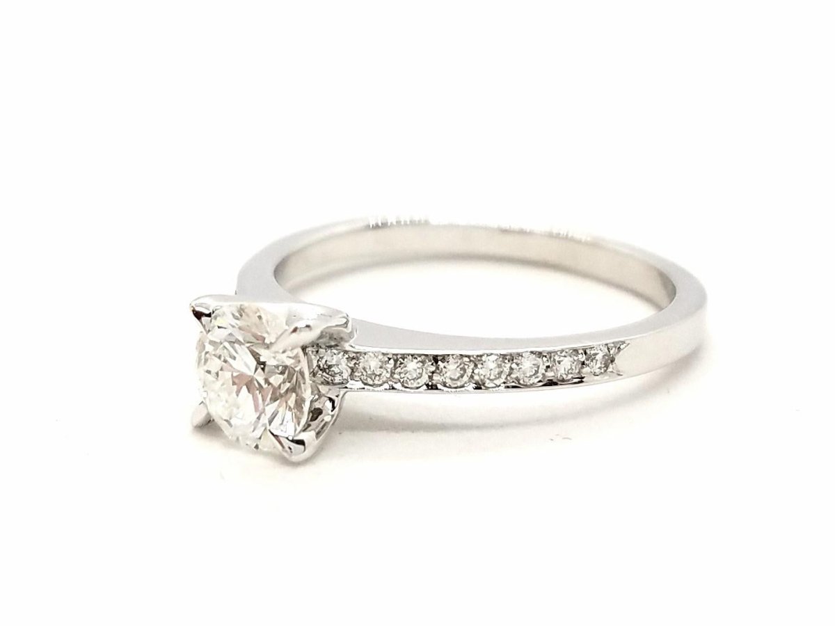 Bague Solitaire Or blanc Diamant - Castafiore