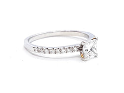 Bague Solitaire Or blanc Diamant - Castafiore