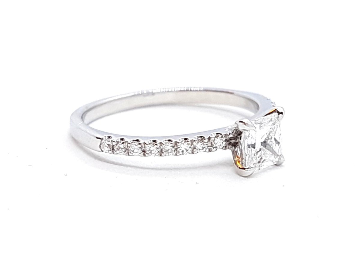 Bague Solitaire Or blanc Diamant - Castafiore