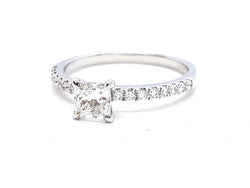 Bague Solitaire Or blanc Diamant - Castafiore