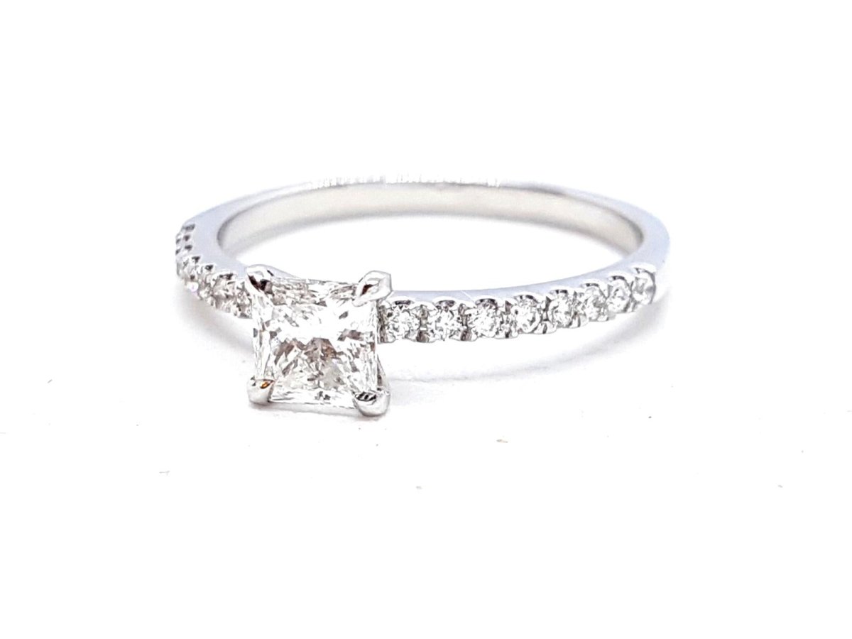 Bague Solitaire Or blanc Diamant - Castafiore