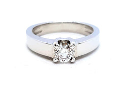 Bague Solitaire Or blanc Diamant - Castafiore