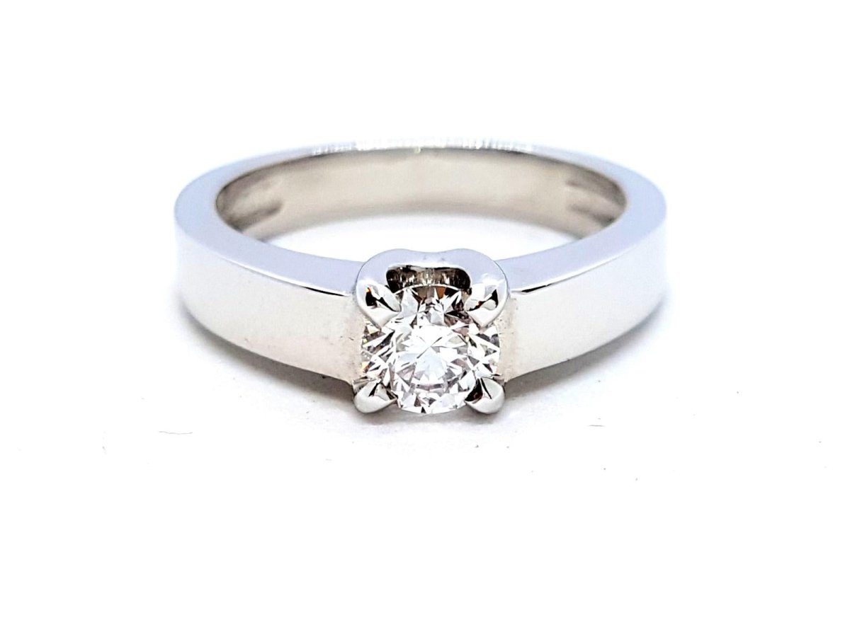Bague Solitaire Or blanc Diamant - Castafiore