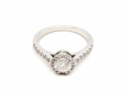 Bague Solitaire Or blanc Diamant - Castafiore