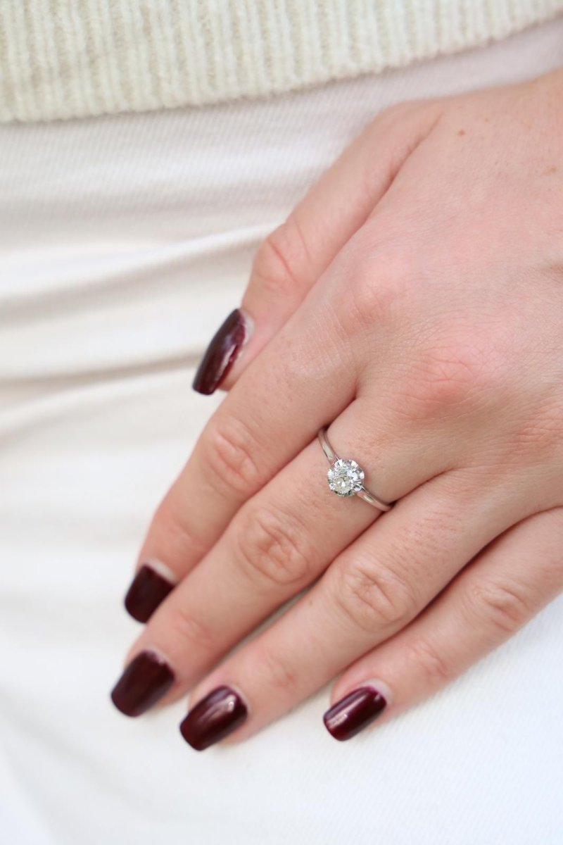 Bague Solitaire Or blanc Diamant - Castafiore