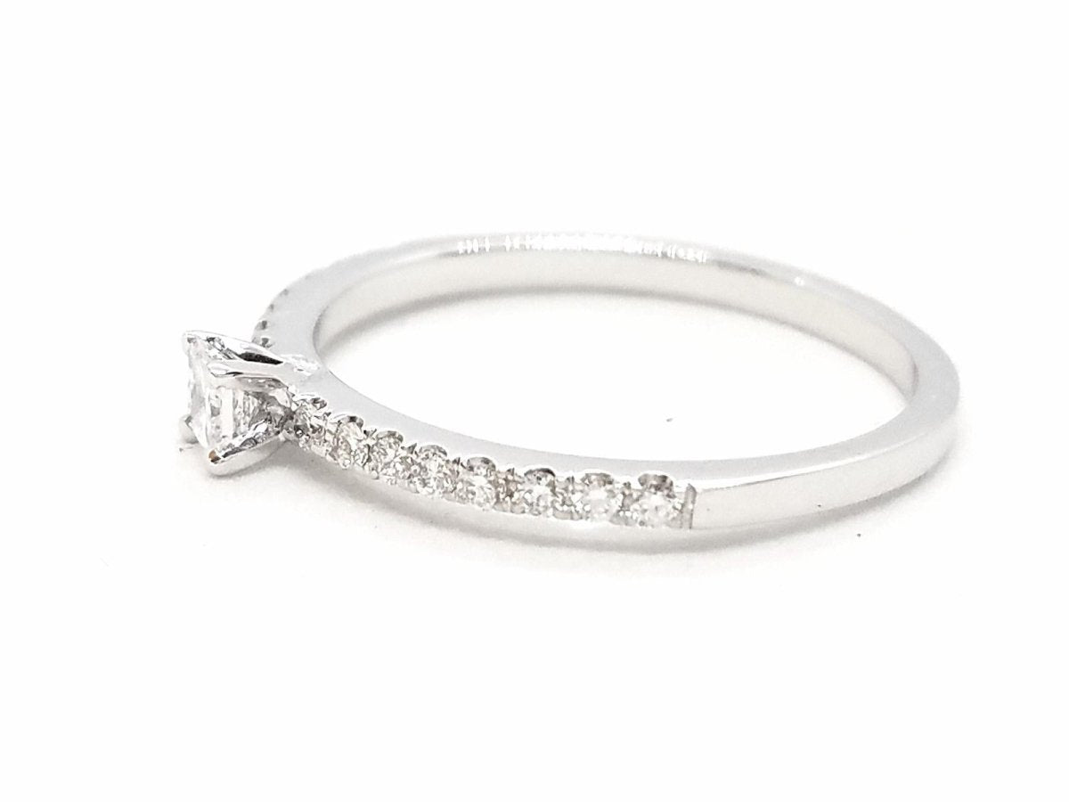 Bague Solitaire Or blanc Diamant - Castafiore