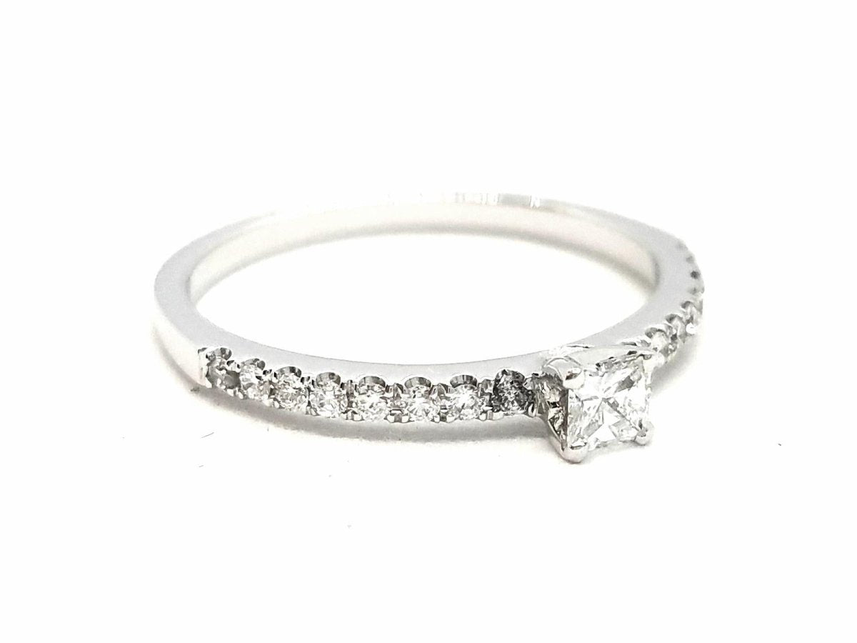 Bague Solitaire Or blanc Diamant - Castafiore