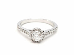 Bague Solitaire Or blanc Diamant - Castafiore