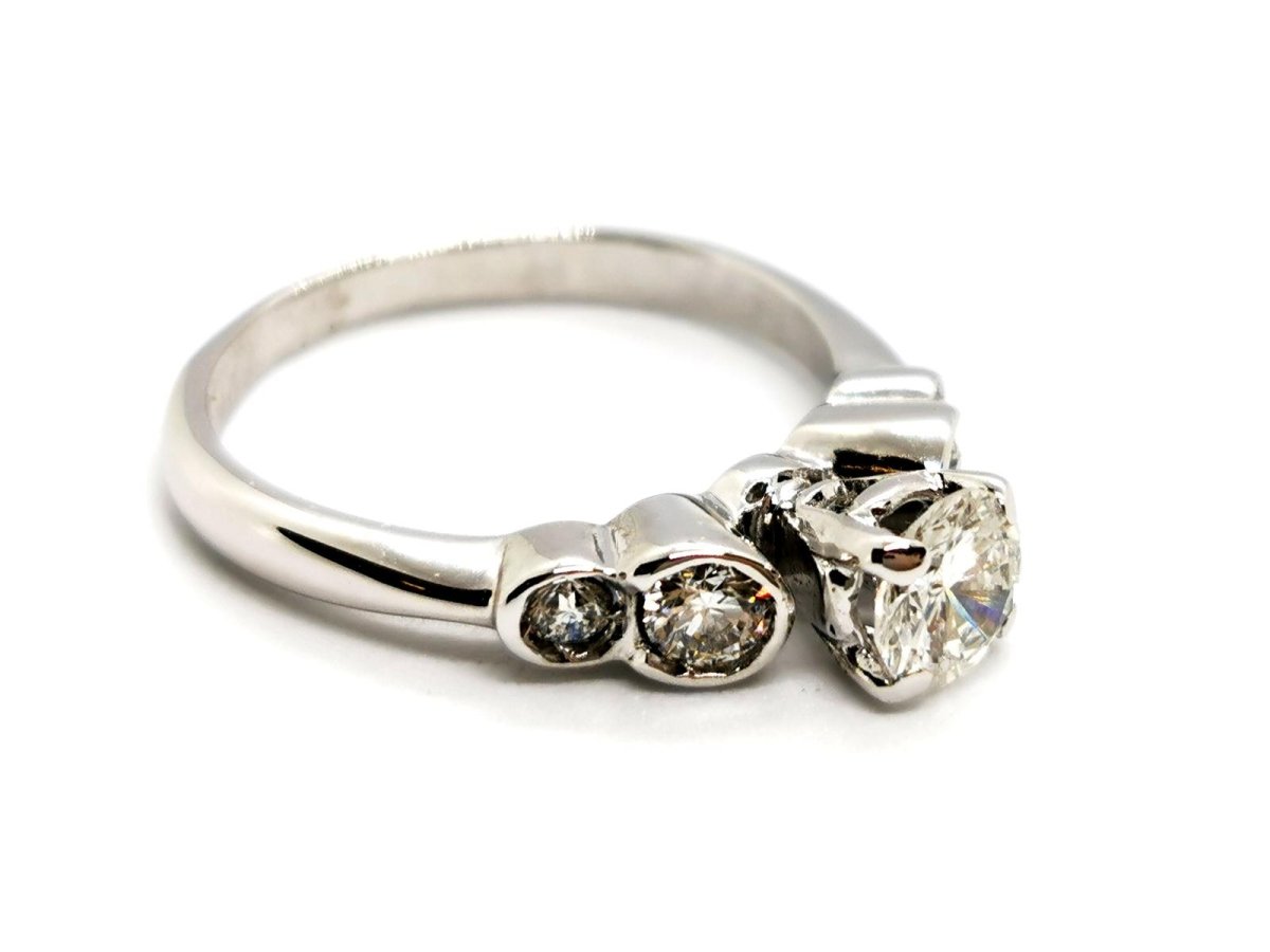 Bague Solitaire Or blanc Diamant - Castafiore