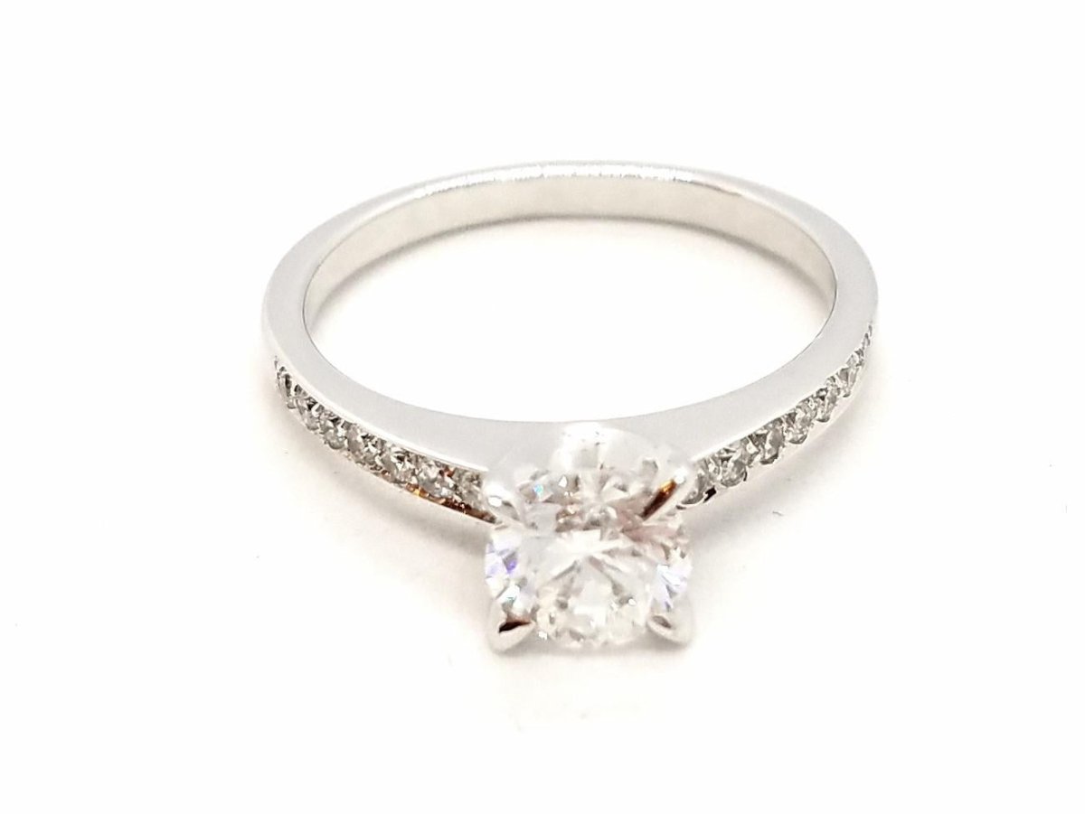 Bague Solitaire Or blanc Diamant - Castafiore