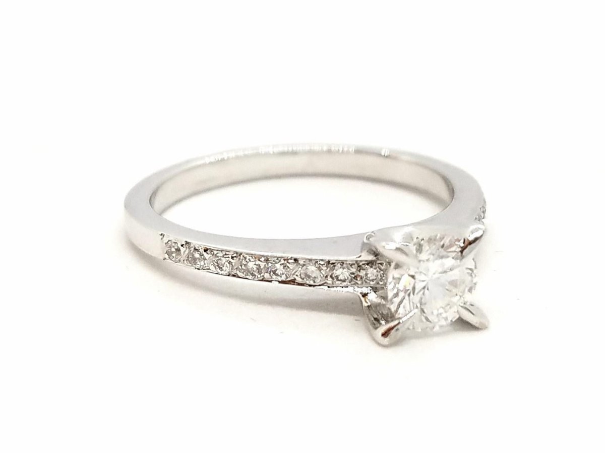 Bague Solitaire Or blanc Diamant - Castafiore