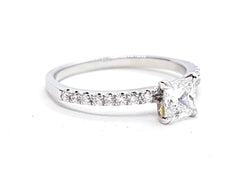 Bague Solitaire Or blanc Diamant - Castafiore