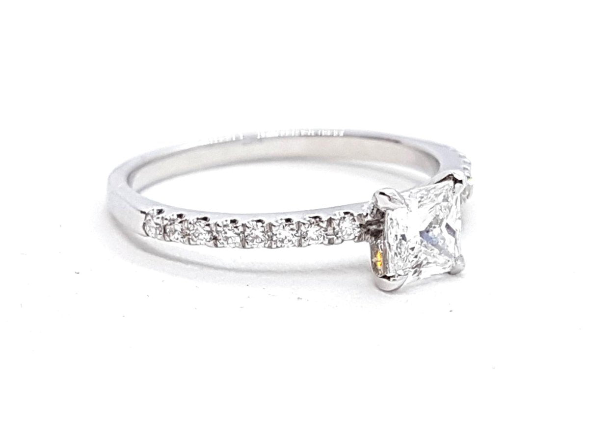 Bague Solitaire Or blanc Diamant - Castafiore