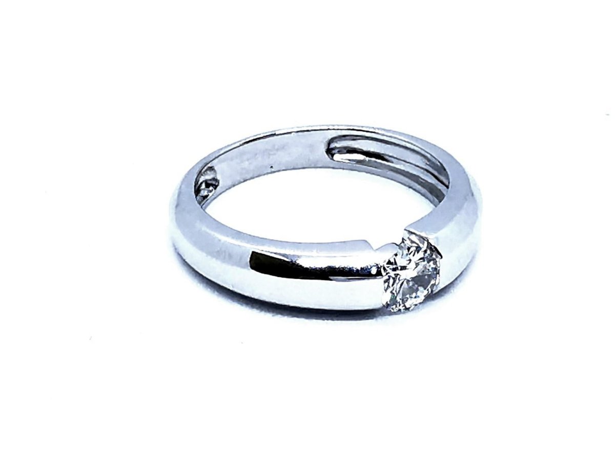 Bague Solitaire Or blanc Diamant - Castafiore