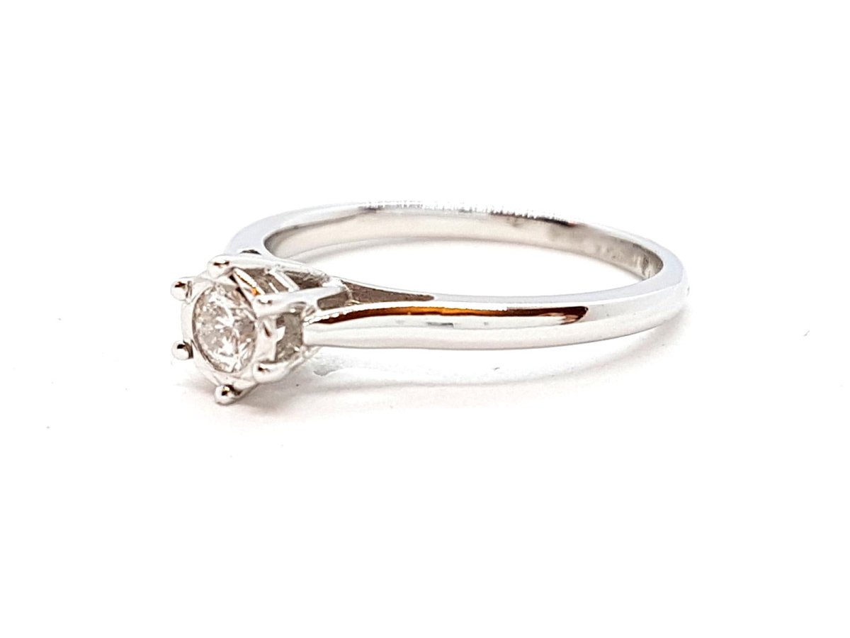 Bague Solitaire Or blanc Diamant - Castafiore